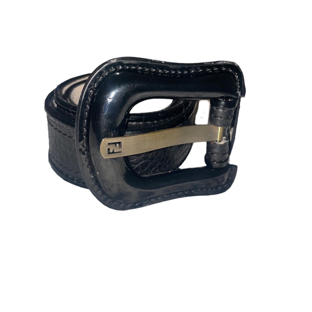 Fendi Womens Vintage Rare Patent leather and leather belt Size 95/38
